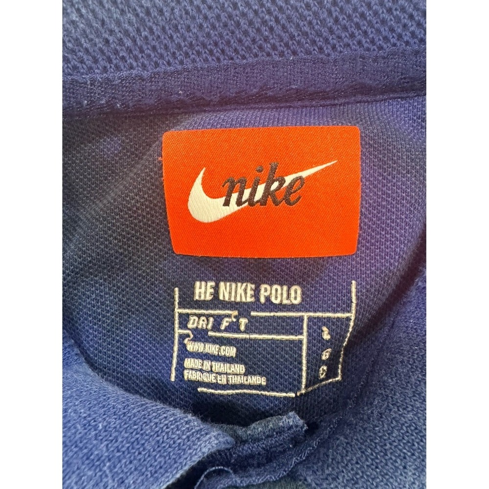 Nike Polo Shirt Mens Large Blue Black Fog Wash Tie Dye Dri-FIT Golf CI9769-455 - Picture 3 of 11